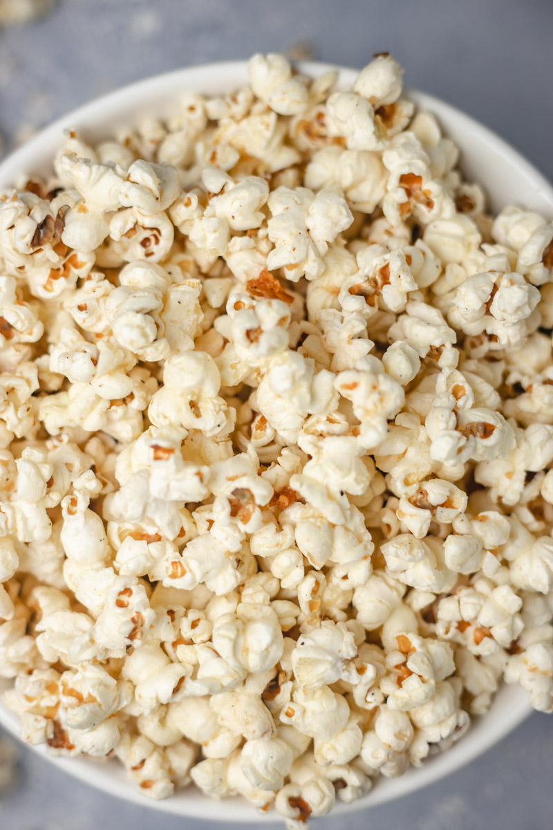 a bowl of popcorn.