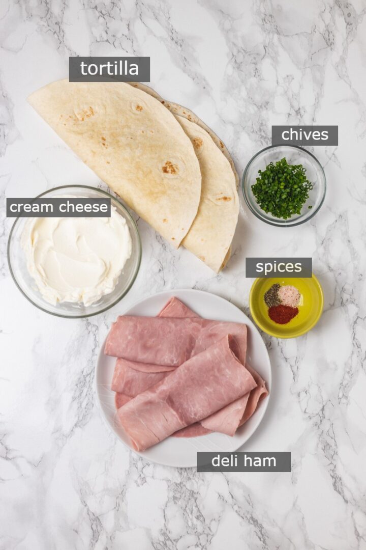Ham and Cream Cheese Roll Ups With Tortilla