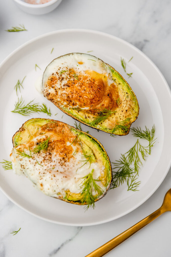 Air Fryer Baked Avocado Eggs