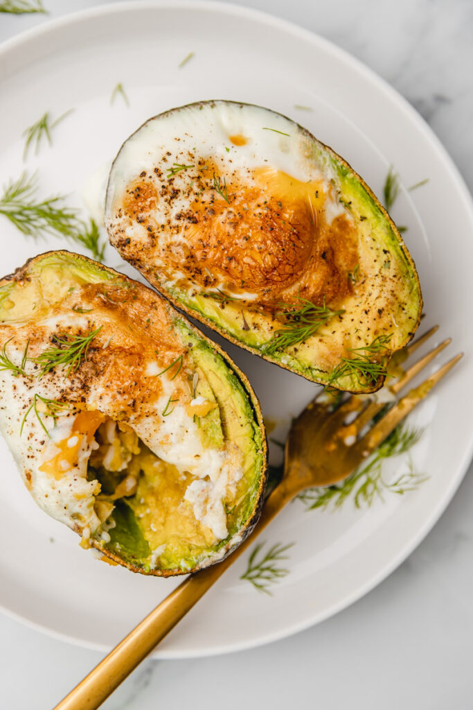 Air Fryer Baked Avocado Eggs