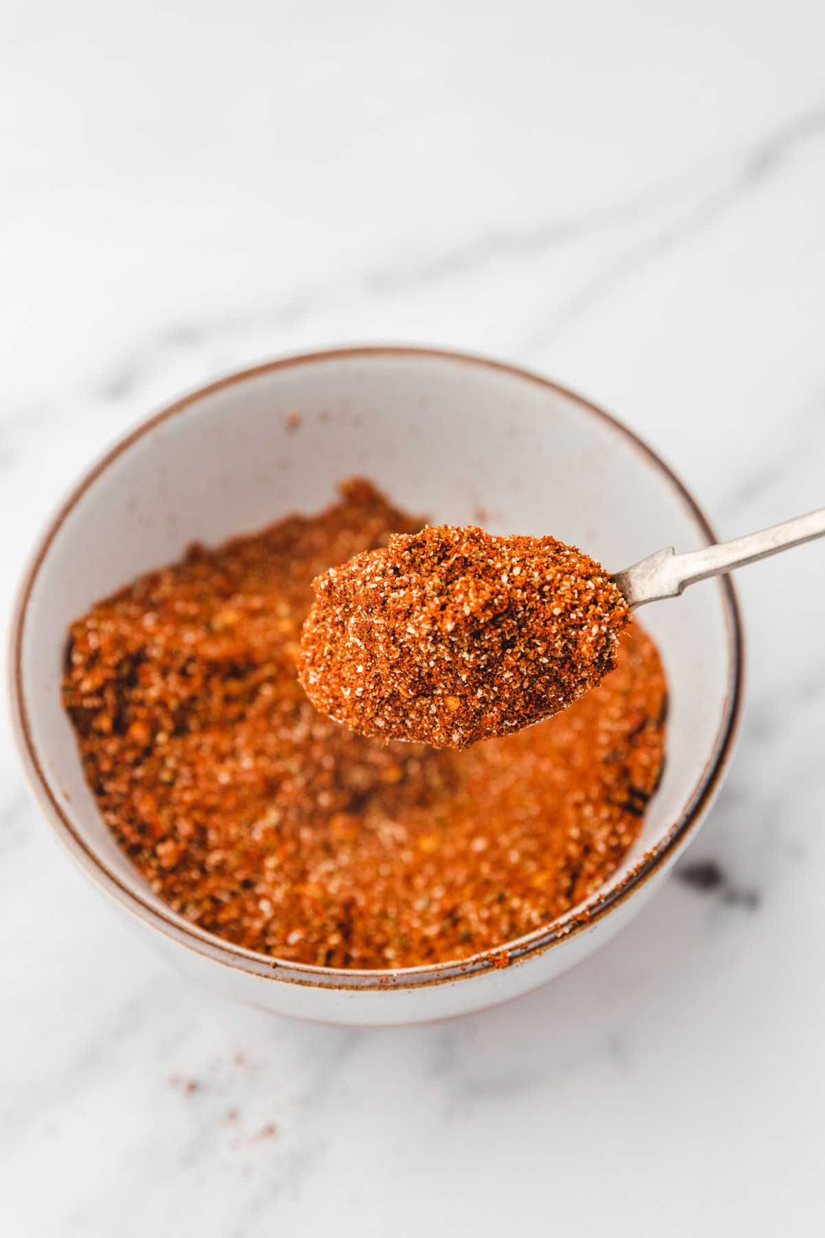 seasoning mix on a spoon.